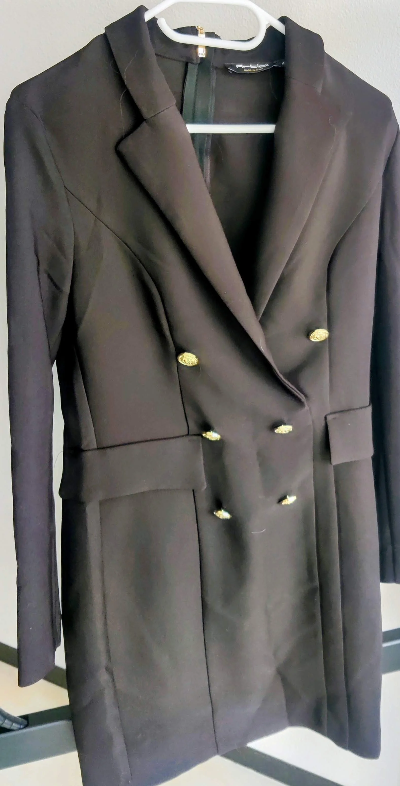 Zwarte Jurk Dames – Maat 40(EU) – Elegante Avondjurk – Luxe Zwart – Geklede Jurk met Gouden Details